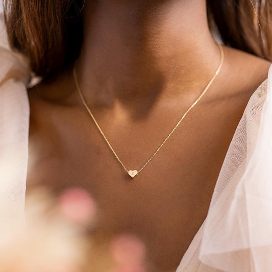 Mini Heart Initial Necklace