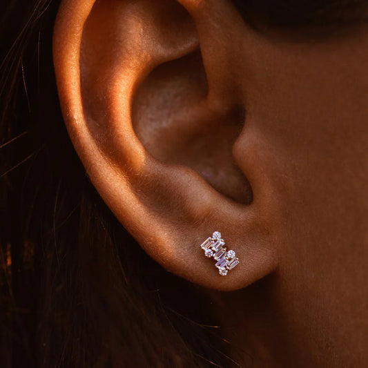 Mixed Shape Stud Earrings